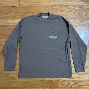 Essentials Fear of God Taupe/Tan Mockneck Long Sleeve T-Shirt, S
